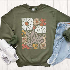 Boho Women Floral Minimalist Sweatshirt