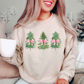 Coquette Bow Christmas Tree Sweatshirt