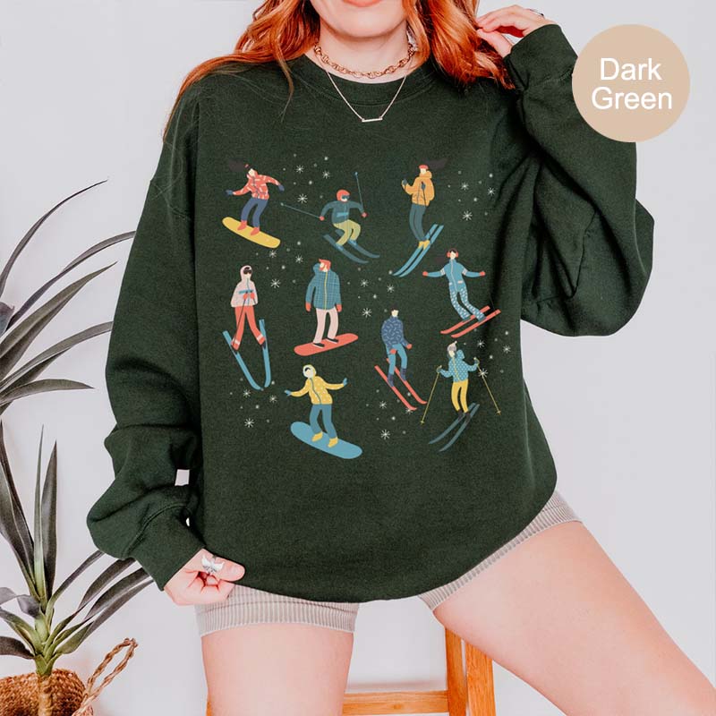 Retro Winter Skiing Sweatshirt