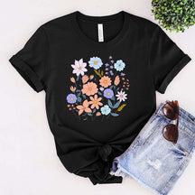 Boho Plant Lovers Pastel Flowers T-Shirt