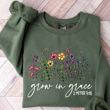 Grow In Grace Religious Wildflowers Sweatshirt