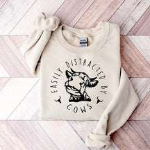 Easily Distracted By Cows Farm Love Sweatshirt