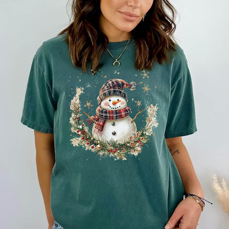 Christmas Snowman Comfort Colors Cute Winter T-Shirt