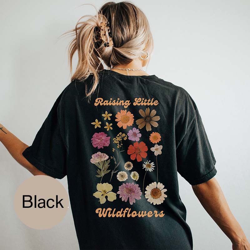 Trendy Boho Pressed Flower T-Shirt