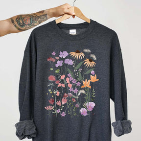 Colorful Flower Print Sweatshirt