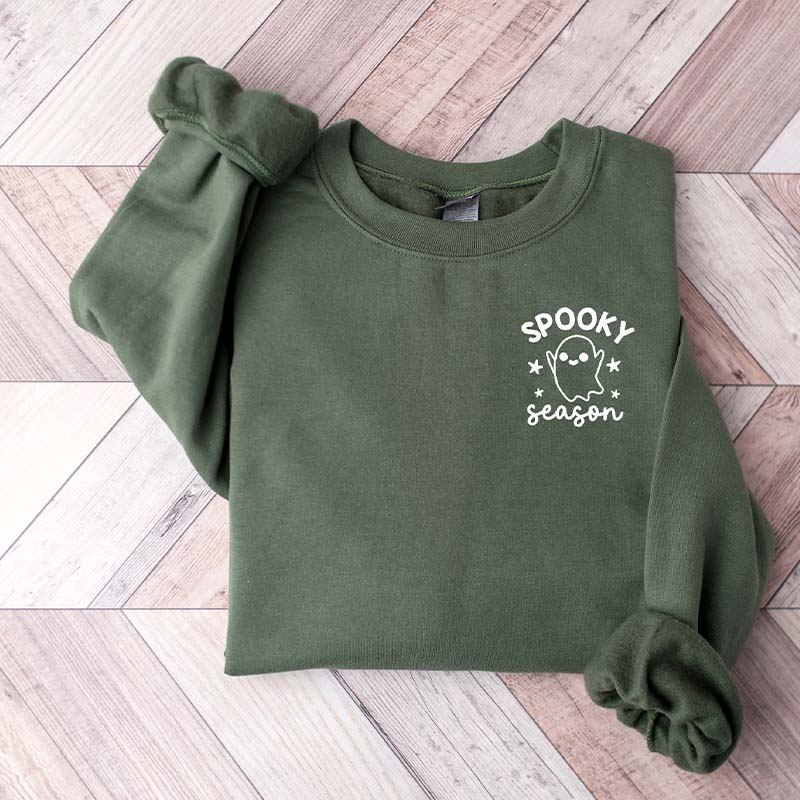 Spooky Season Halloween Pocket Ghost Sweatshirt