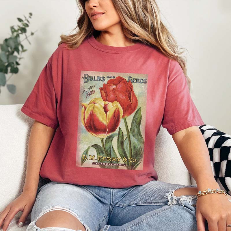 Vintage Seed Packet Flower T-Shirt