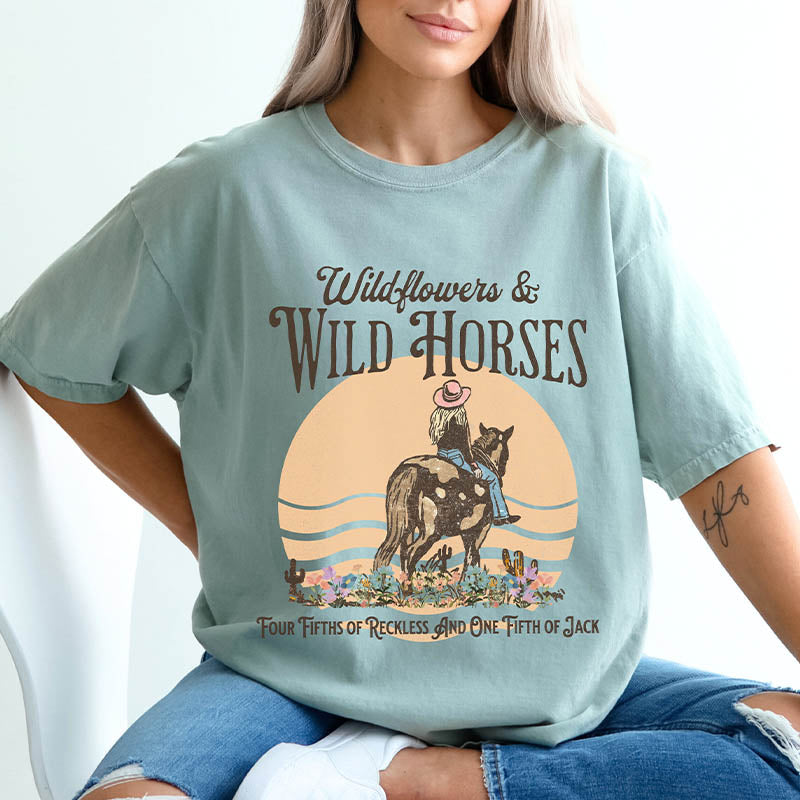 Wildflowers Wild Horses Western T-Shirt