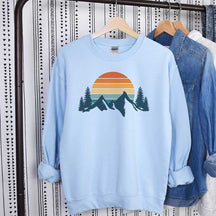 Retro Sunset Aesthetic Mountain Sweatshirt