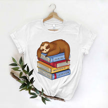 Funny Sloth Cute Librarian Book Lover T-Shirt