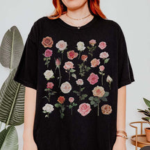 Peach Pink Roses Flowers T-Shirt