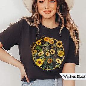 Aestheti Sunflower Floral Graphic Gift T-Shirt