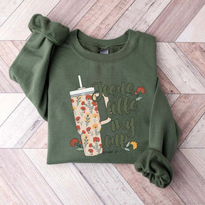 Jesus Fills My Cup Wild flower Sweatshirt