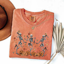 Dancing Skeleton Pumpkin Party T-Shirt