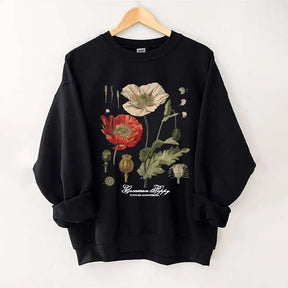 Vintage Poppy Flowers Sweatshirt