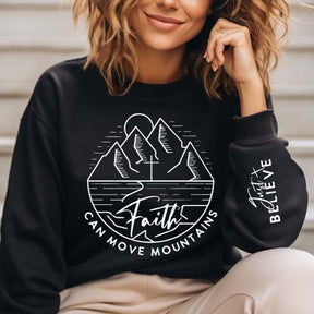 Faith Move Mountains Believe Boho Sweatshirt