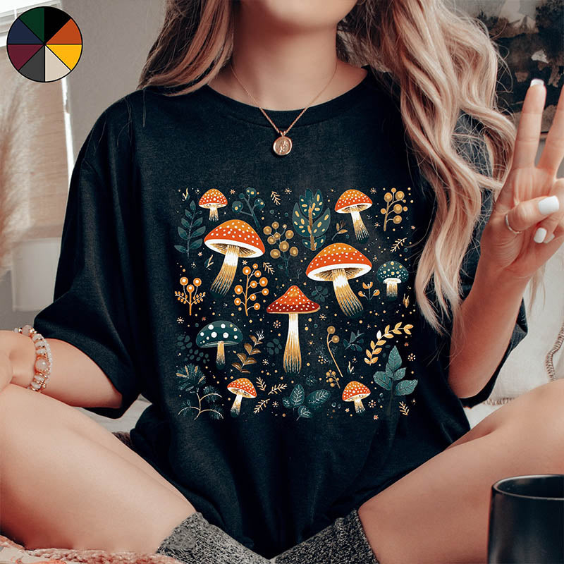 Colourful Mushroom Autumnal T-Shirt