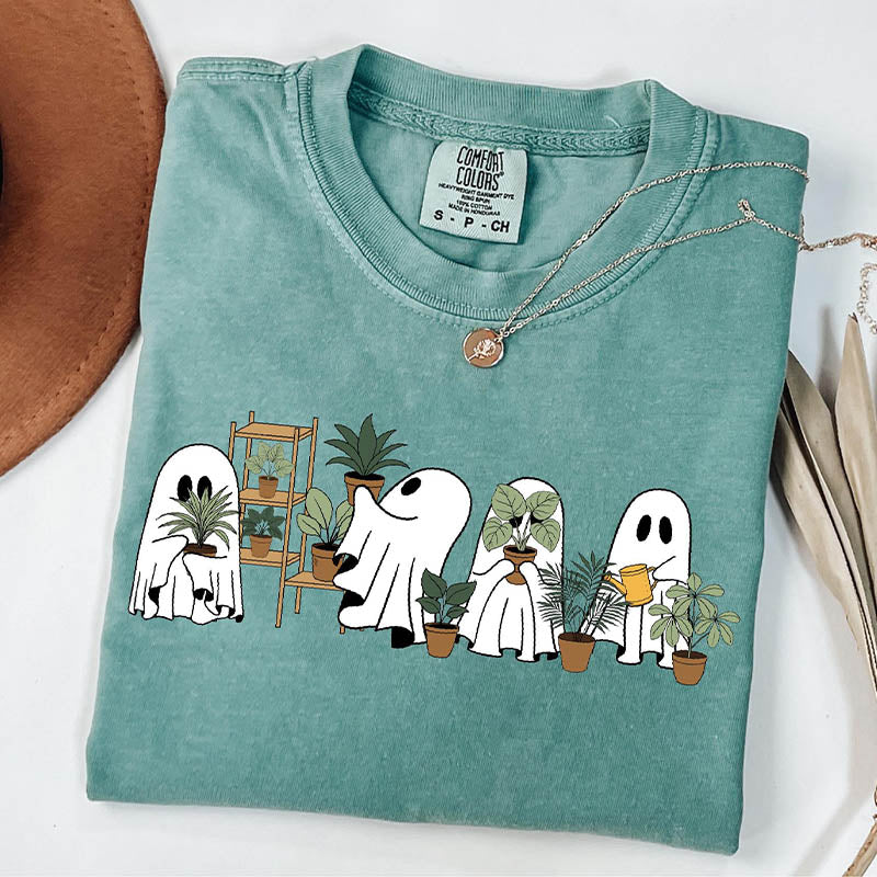 Women Ghost Plant Mom Halloween T-Shirt