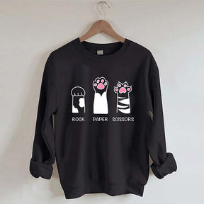 Rock Paper Scissors Cat Sweatshirt