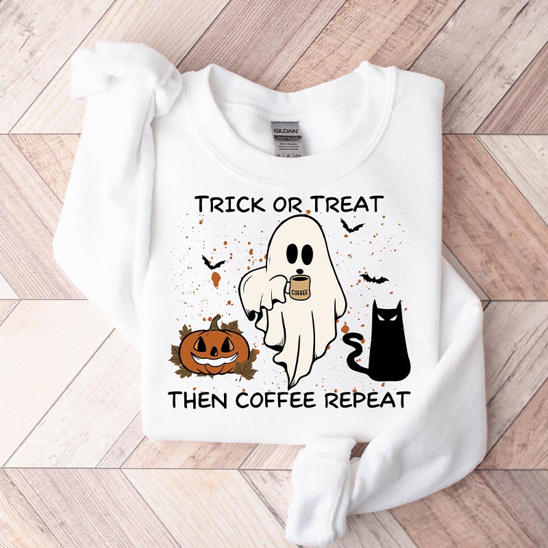 Halloween Trick or Treat Coffee Lover Sweatshirt