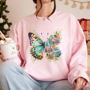 Hippie Floral Butterfly Boho Sweatshirt