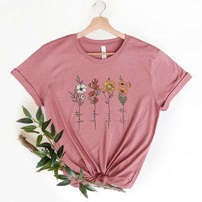 Four Flower Faith Hope Love Christian T-Shirt