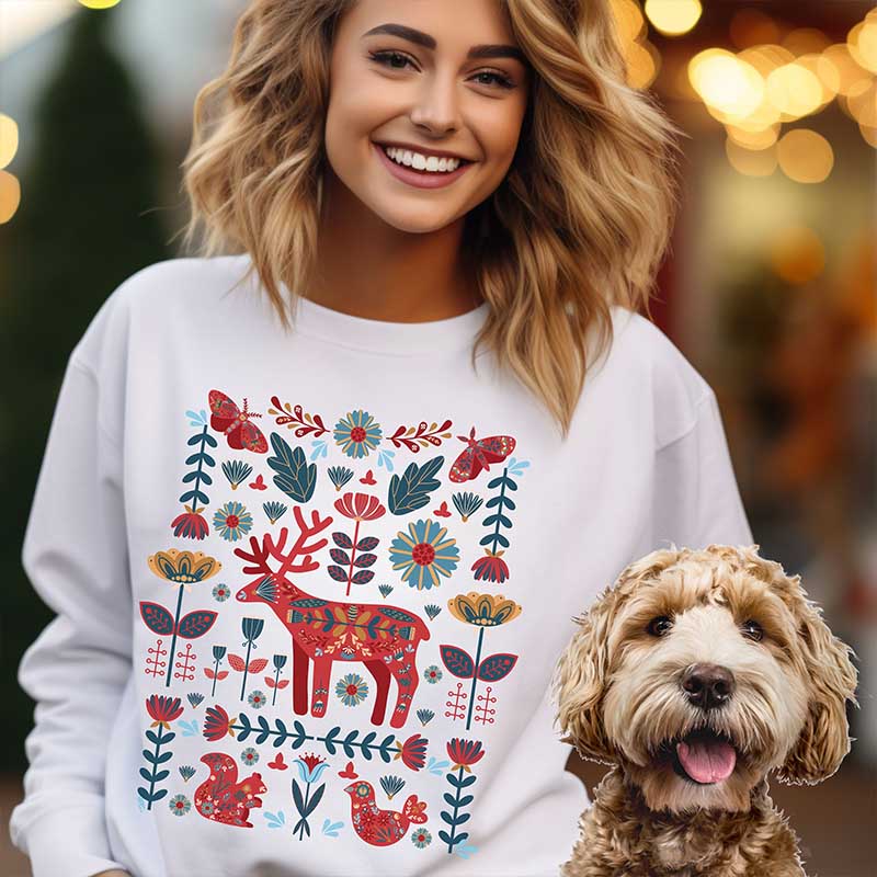 Scandinavian Christmas Hygge Botanical Sweatshirt