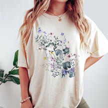 Trendy Cottagecore Floral Blue Wildflower T-Shirt