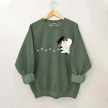 Cute Ghost Dog Halloween Black Sweatshirt