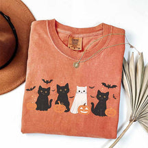 Halloween Cat Retro T-Shirt