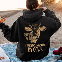 Easily Distracted By Cows Hoodie