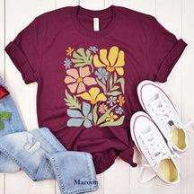 Colorful Boho Floral Summer Flowers T-Shirt