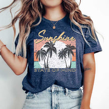 Retro Sunshine State Of Mind Beach T-Shirt