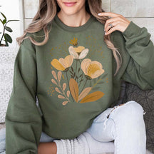 Minimalist Bohemian Floral Sweatshirt