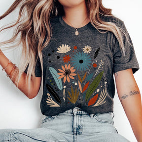 Boho Floral Nouveau Art Wildflowers T-Shirt