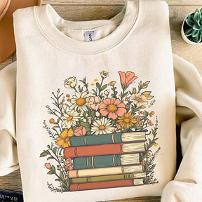 Floral Books Vintage Reader Sweatshirt