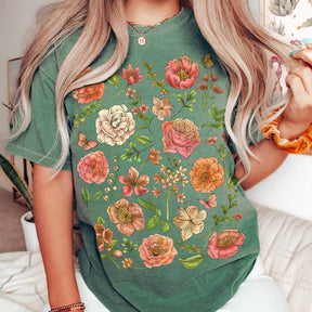 Boho Wildflowers Pastel Floral T-Shirt