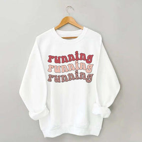 Pink Running Leopard Print Sweatshirt