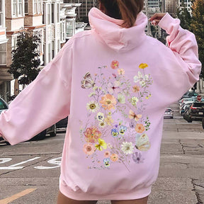 Butterfly Mountain Meadow Pressed Flower Hoodie