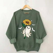 Ghost Sunflower Halloween Sweatshirt