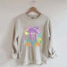 Halloween Ghost Neon Flowers Sweatshirt