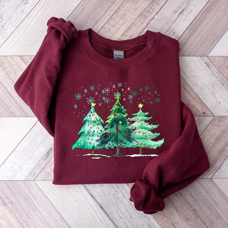 Christmas Tree Snow Winter Sweatshirt