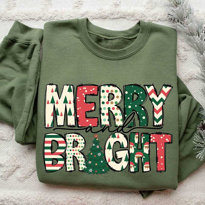 Merry and Bright Family Christmas Sweatshirt