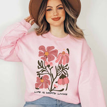 Wildflower Retro Floral Mama Sweatshirt