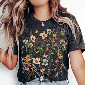 Boho Wildflowers Pastel Floral Nature T-Shirt