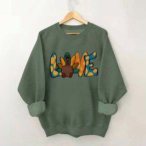 Love Turkey Thanksgiving Sweatshirt