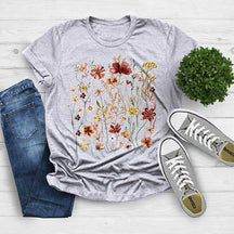 Boho Wildflowers Goblincore Nature Mothers T-Shirt