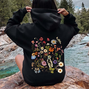 Pressed Flowers Idea Wildflower Garden Hoodie