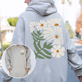 Boho Flower Brown Daisy Floral Hoodie