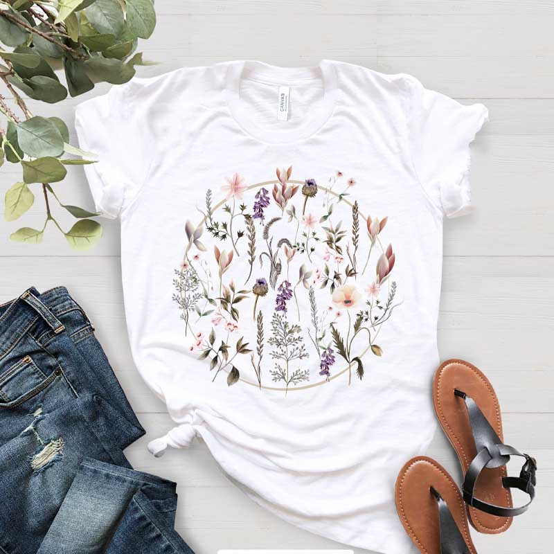 Flower Aesthetic Graphic Wildflower T-Shirt